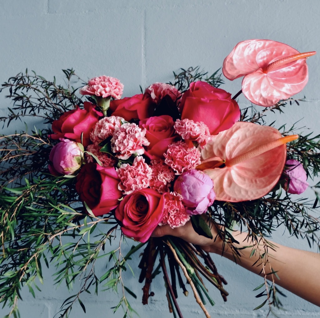 Pink flower bouquet featured in The Botanist case study