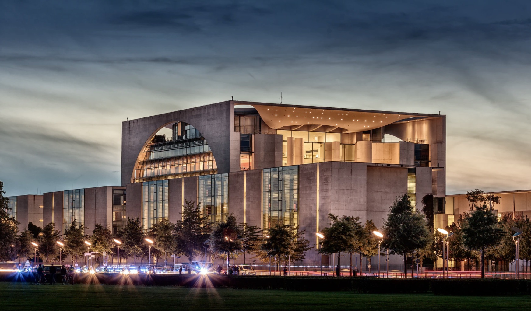 Illuminated building exterior used in the Northern Lights case study
