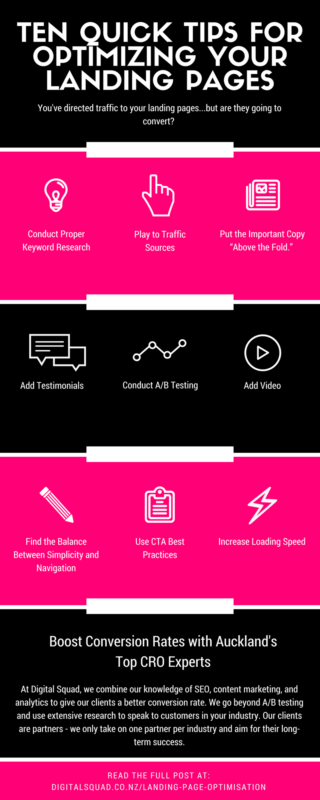 Ten Quick Tips for Optimizing your Landing Pages